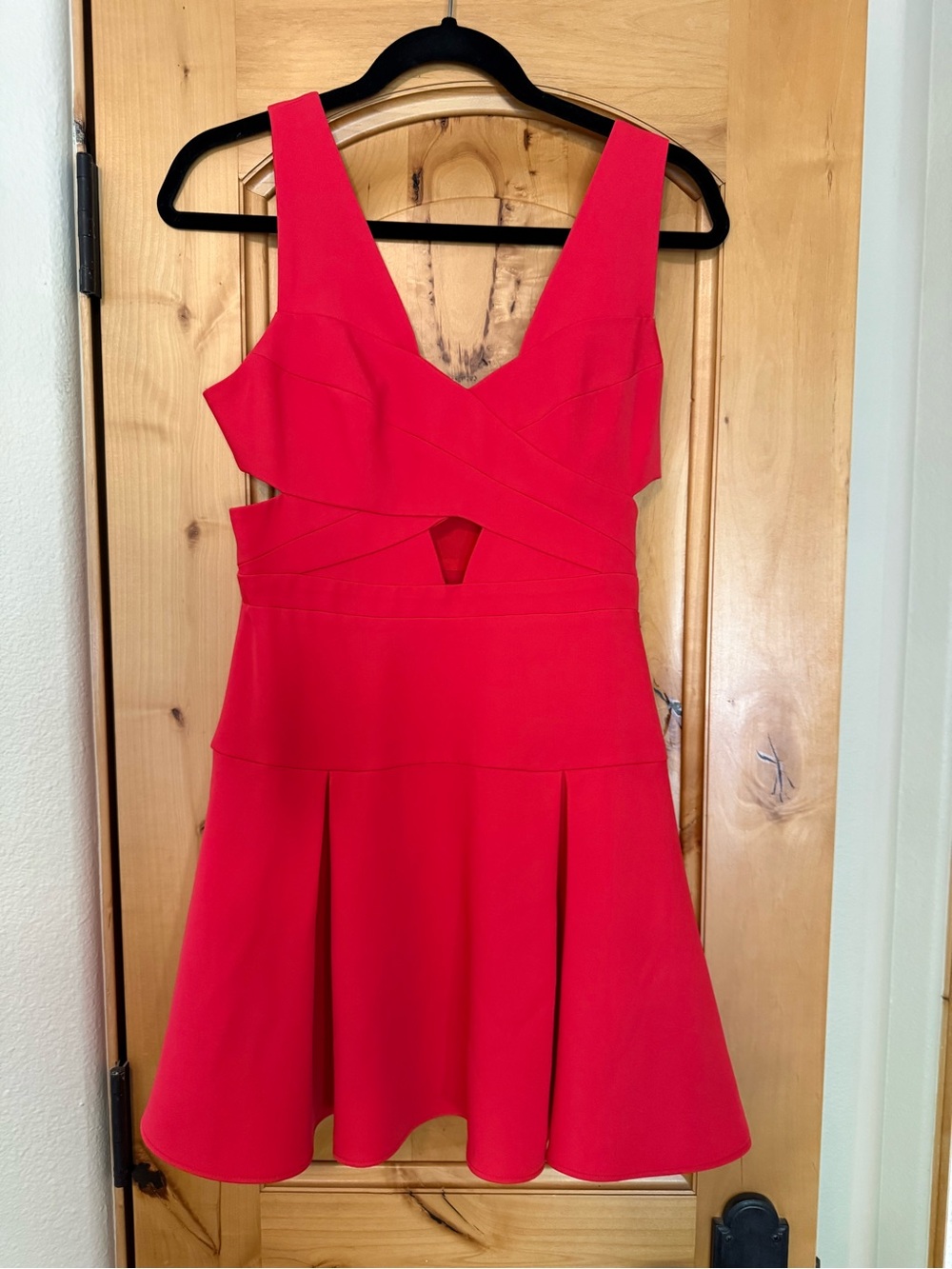 BCBGMaxAzria Red Fit-and-Flare Cutout Mini Dress